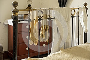 Old fashioned bedroom with bed