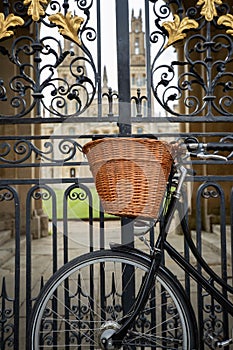 Old Fashioned Bicycle Outside All Souls University College Building In Oxford UK