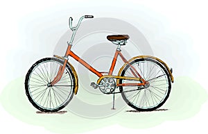 Old-fashioned bicycle - vector illustration