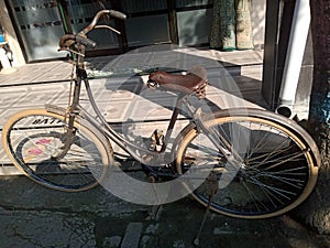 old-fashioned bicycles, brown like rusty, increasingly favored and sought after by hobbyists