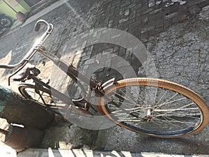 old-fashioned bicycles, brown like rusty, increasingly favored and sought after by hobbyists