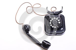 Old-fashioned black phone