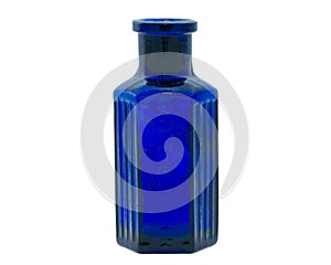 Old fashioned blue chemical bottle