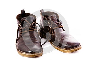 Old fashioned brown boots