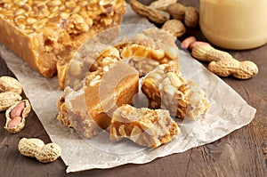 Old Fashioned Buttermilk Penuche Fudge candy with peanuts