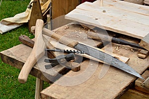 Old fashioned carpenters bench