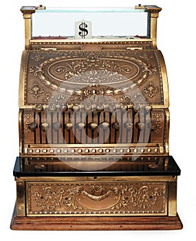 Old fashioned cash register orthographic