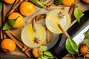 Old fashioned citrus beverage with spices