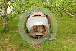 An old-fashioned contraption used by pioneer farmers in northern canada