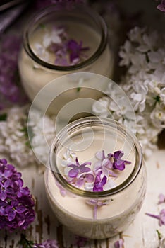 OLD-FASHIONED CREAMY DESSERT HONEY LILAC POSSET