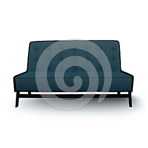 Old fashioned divan, sofa isolated