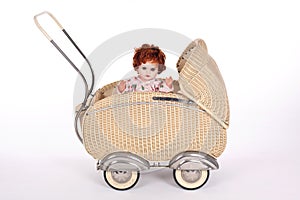 Old-fashioned doll-pram