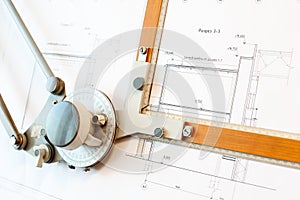 Old-fashioned drawing board