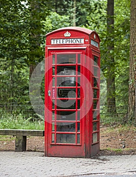 Old fashioned dusty and weathered british phone box