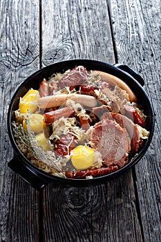 Old fashioned french Alsace dish choucroute garnie