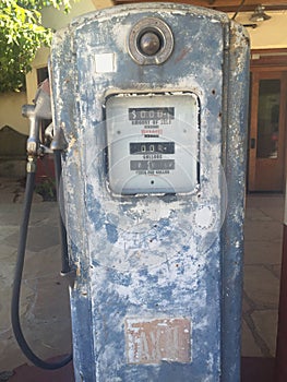 Old fashioned gas bowser