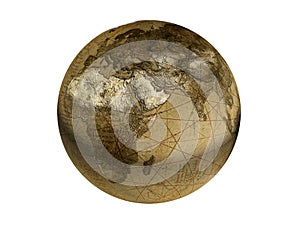 Old fashioned globe 3d rendering