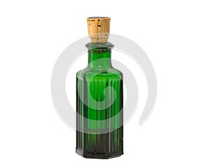 Old fashioned green chemical bottle