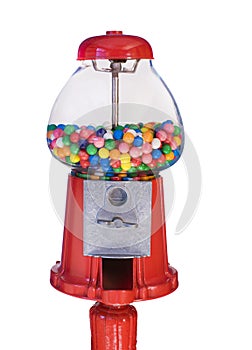 Old Fashioned Gumball Machine (Isolated)