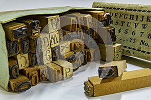 Old fashioned letter-press rubber stamp image