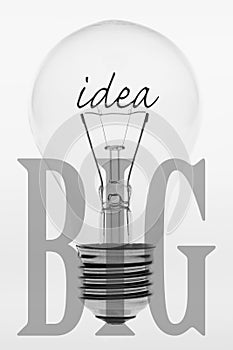 Old fashioned light bulb with the text big idea