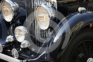 Old-fashioned luxury black car