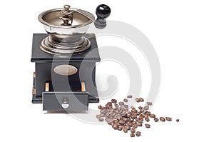 Old-fashioned manual burr-mill coffee grinder