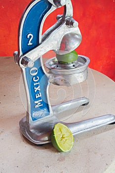Old fashioned metal juicer photo