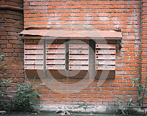 an old fashioned mileboxes on the wall