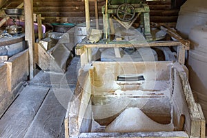 Old fashioned mill for grinding corn to flour