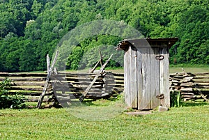 Old-fashioned outhouse