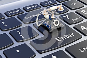 Office multifunction printer MFP with alarm clock, 3D rendering