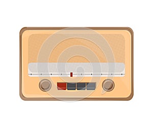 Old fashioned radio flat vector illustration