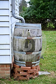 Old Fashioned Rain Barrel
