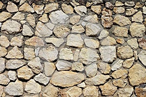 old fashioned rock wall with large rocks