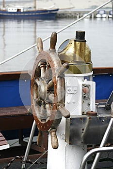 Old-fashioned ship's helm