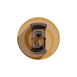 Old-fashioned simple 3d hourglass, time management business icon