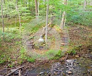 An old-fashioned still in the appalachians