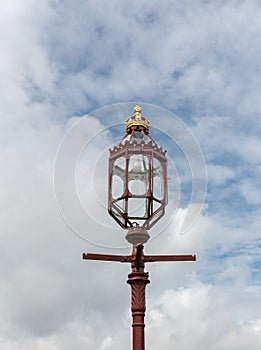 The old-fashioned street lamp, Hampton Court, England