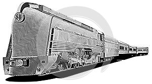 old-fashioned train_engraving