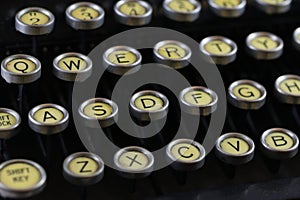 Old Fashioned Typewriter, Closeup Keys