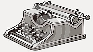 Old Fashioned Typewriter Writing Machine Retro Office, vector design Generative AI