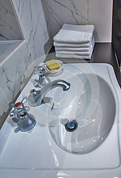 Old fashioned vintage bathroom sink