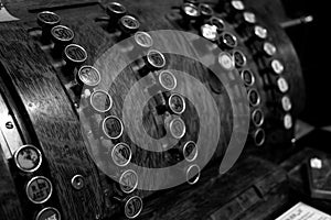 Old Fashioned Vintage Cash Register with Buttons