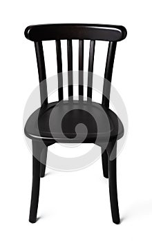 Old-fashioned vintage wooden chair isolated on white