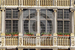 Old-fashioned windows closeup