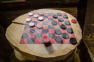 Old Fashioned Wooden Game Of Checkers