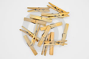 Old fashioned wooden pegs natural