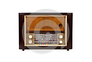 Old-fashioned wooden radio