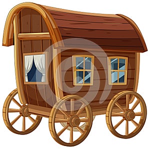 An old-fashioned wooden wagon